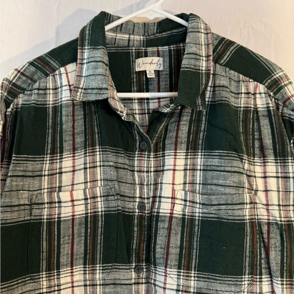 Wonderly Women’s Green Plaid Shirt